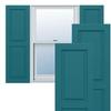15"W x 49"H True Fit PVC Two Equal Raised Panel Shutters, Viridian Green (Per Pair - Hardware Not Included) view 1