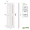 18"W x 25"H True Fit PVC Two Equal Raised Panel Shutters, White (Per Pair - Hardware Not Included) view 2