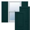 18"W x 27"H True Fit PVC Two Equal Raised Panel Shutters, Thermal Green (Per Pair - Hardware Not Included) view 1