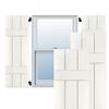 Ekena Millwork RWB12X030WHP Exterior Three Board Real Wood Pine Board-N-Batten Shutters (Per Pair), White, 12" W x 30" H view 1