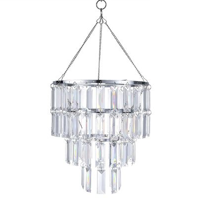FlavorThings Modern Chandelier Faux Crystal Fixture Pendant Ceiling Lamp Shade,W10.25 X H11.5 (Without Light Cord Kit, Crystal)