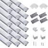 hunhun 20-Pack 3.3ft/1Meter V Shape LED Aluminum Channel System with Milky Cover, End Caps and Mounting Clips, Aluminum Profile for LED Strip Light Installations, Very Easy Installation view 1