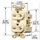 Power Entry Connector, Electrical AC Power, 20 A, Brown, PET (Polyethylene Terephthalate) Body