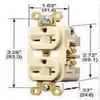 Power Entry Connector, Electrical AC Power, 20 A, Brown, PET (Polyethylene Terephthalate) Body view 1