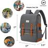 Ronyes Vintage Laptop Backpack for Women Men,15.6 inch Bookbag Casual Daypack with USB Charging Port for College Work, Grey Backpacks view 2