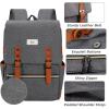 Ronyes Vintage Laptop Backpack for Women Men,15.6 inch Bookbag Casual Daypack with USB Charging Port for College Work, Grey Backpacks view 4