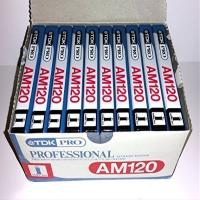 TDK Pro Professional AM120 Acoustic Master IEC I/Type I Normal Position Pure Grained Ferric Oxide Audio Cassette Tapes - Box of 10