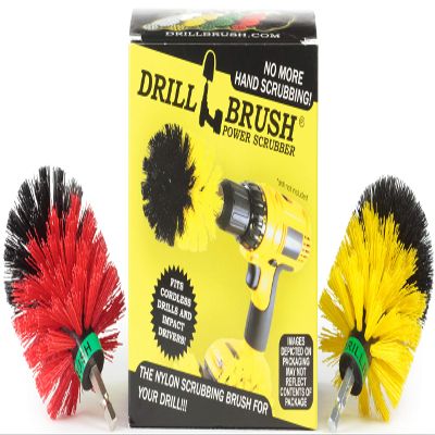 Mini Size Tub and Tile and Grout Power Scrubber Kit Medium and Stiff Brushes