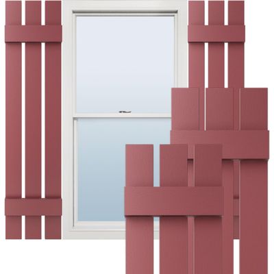 12"W x 49"H Lifetime Vinyl, TailorMade Three Board Spaced (2 Batten), Board-n-Batten Shutters, w/Shutter-Loks (Per Pair), Wineberry