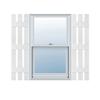12"W x 74"H Lifetime Vinyl, TailorMade Three Board Spaced (3 Batten), Board-n-Batten Shutters, w/Shutter-Loks (Per Pair), White view 1