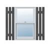 Ekena Millwork Lifetime Vinyl LS3S12X05100TG Standard Three Board Spaced, Board-n-Batten Vinyl Shutters, w/Installation Shutter-Lok's & Matching Screws (Per Pair), 12'W x 51'H, Tuxedo Grey view 1