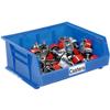 Blue Plastic Stacking Bin 16-1/2 x 14-3/4 x 7 - Lot of 6 view 4