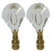 Royal Designs K9 Crystal Cut Clear 1.5" Lamp Finial for Single Lamp Shade, Polished Brass Base - Set of 2 view 1