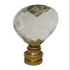 Royal Designs, Inc CCF2006S-PB-1 Royal Designs Small Diamond Swiss Cut Clear K9 Crystal 2.25" Finial for Single Lamp Shade, Polished Brass Base view 1