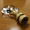 Royal Designs, Inc CCF2006S-PB-1 Royal Designs Small Diamond Swiss Cut Clear K9 Crystal 2.25" Finial for Single Lamp Shade, Polished Brass Base view 2