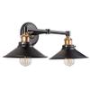 Linea di Liara Andante 2 Light Bathroom Vanity Light Industrial Gold and Matte Black Light Fixtures Above Mirror Light Farmhouse Vanity Lights for Bathroom Lighting, Bulb Included view 1