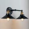Linea di Liara Andante 2 Light Bathroom Vanity Light Industrial Gold and Matte Black Light Fixtures Above Mirror Light Farmhouse Vanity Lights for Bathroom Lighting, Bulb Included view 2