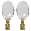 Royal Designs Pendalogue Oval Radiance Cut Clear K9 Crystal 1.5" Lamp Finial for Single Lamp Shade, Polished Brass Base - Set of 2 view 1