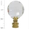 Royal Designs Pendalogue Oval Radiance Cut Clear K9 Crystal 1.5" Lamp Finial for Single Lamp Shade, Polished Brass Base - Set of 2 view 3