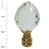 Royal Designs Pear Shaped Clear K9 Crystal 1" Lamp Finial for Single Lamp Shade, Polished Brass Base - Set of 2 view 3