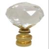 Royal Designs, Inc. Medium Diamond Faceted Cut Clear K9 Crystal 1.25" Lamp Finial for Lamp Shade, Polished Brass Base, Set of 2 (CCF-2005M-PB-2) view 1