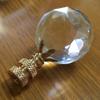 Royal Designs, Inc. Medium Diamond Faceted Cut Clear K9 Crystal 1.25" Lamp Finial for Lamp Shade, Polished Brass Base, Set of 2 (CCF-2005M-PB-2) view 2