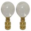 Royal Designs CCF-2016M-PB-2 Medium Clear Ball K9 Crystal Finial For Lamp Shade With Polished Brass Base, Set of 2 view 1