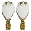 Royal Designs, Inc. Medium Diamond Swiss Cut Clear K9 Crystal 2.75" Lamp Finial for Single Lamp Shade, Polished Brass Base, Set of 2 (CCF-2006M-PB-2) view 1