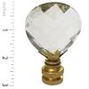 Royal Designs, Inc. Medium Diamond Swiss Cut Clear K9 Crystal 2.75" Lamp Finial for Single Lamp Shade, Polished Brass Base, Set of 2 (CCF-2006M-PB-2) view 3
