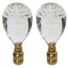 Royal Designs Balloon Drop Clear K9 Crystal 1.88" Lamp Finial for Single Lamp Shade, Polished Brass Base - Set of 2 view 1
