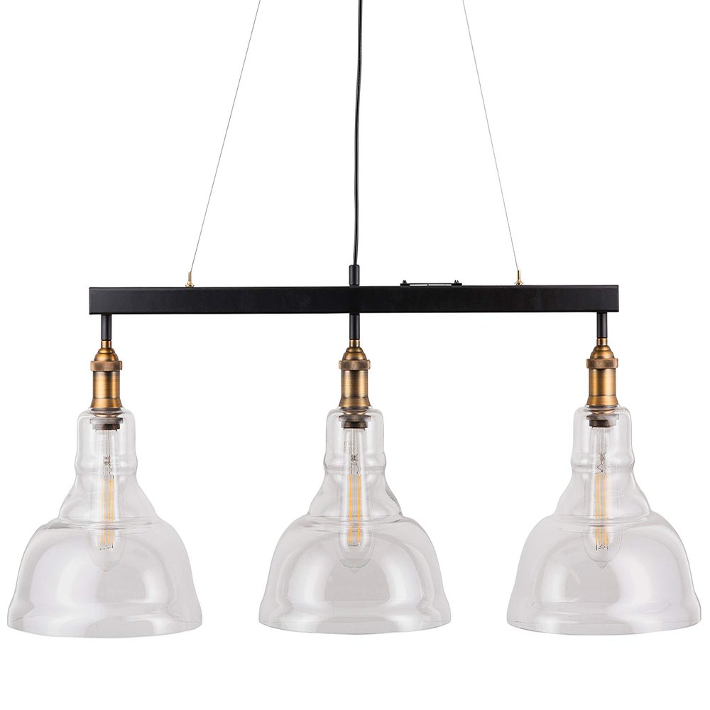 Lucera Pendant Lighting for Kitchen Island | Antique Brass 3 Pendant Light LL-P433-AB
