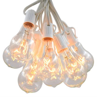 Vintage Edison Outdoor String Lights (PS50 Clear - White Wire, 50 ft)