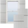14"W x 80"H Lifetime Vinyl, Standard Four Board Joined, Board-n-Batten Shutters, w/Installation Shutter-Lok's & Matching Screws (Per Pair), White view 1