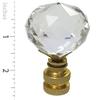 Royal Designs Large Faceted Diamond Cut Clear K9 Crystal 1.75" Lamp Finial for Single Lamp Shade, Polished Brass Base - Set of 2 view 3