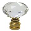Royal Designs Large Faceted Diamond Cut Clear K9 Crystal 1.75" Lamp Finial for Single Lamp Shade, Polished Brass Base - Set of 2 view 4