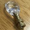 Royal Designs Flat Teardrop Shaped K9 Clear Crystal 1.12" Lamp Finial for Single Lamp Shade, Polished Brass Base - Set of 2 view 2