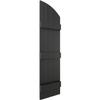 14"W x 73"H (66" Low Side) Lifetime Vinyl, Standard Four Board Joined w/Archtop, Board-n-Batten Shutters, w/Installation Shutter-Lok's & Matching Screws (Per Pair), Black view 3