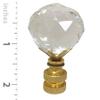 Royal Designs, Inc. Medium Diamond Faceted Cut Clear K9 Crystal 1.25" Lamp Finial for Lamp Shade, Polished Brass Base (CCF-2005M-PB-1) view 3