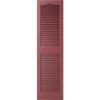 14 1/2"W x 68"H Lifetime Vinyl, TailorMade Cathedral Top Center Mullion, Open Louver Shutters, w/Shutter-Loks (Per Pair), Wineberry view 2