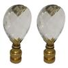 Royal Designs, Inc. Small Diamond Swiss Cut Clear K9 Crystal 2.25" Finial for Single Lamp Shade, Polished Brass Base, Set of 2 (CCF-2006S-PB-2) view 1