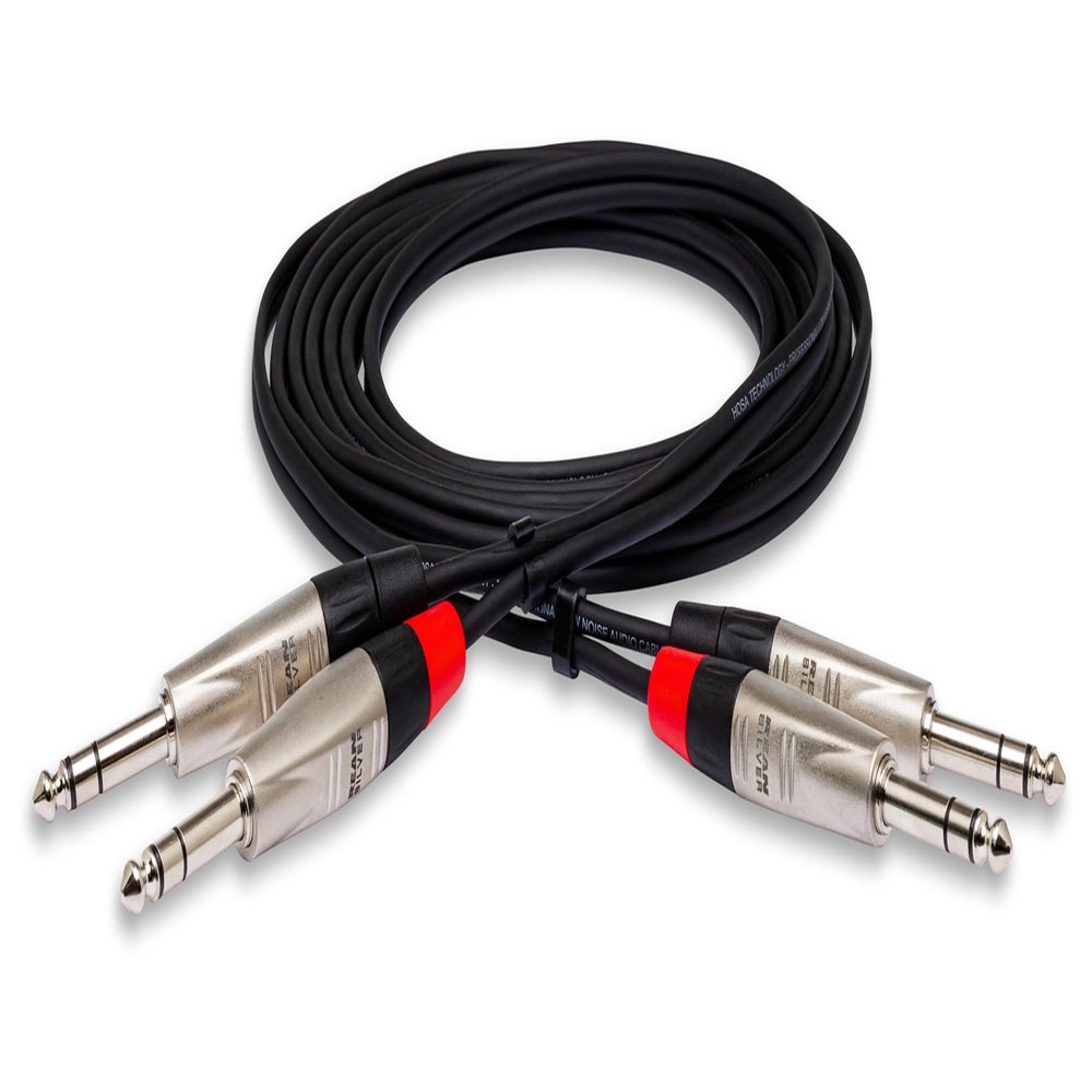Hosa HSS-003X2 Pro Stereo Interconnect, Dual REAN 1/4" TRS to Same, 3 Feet