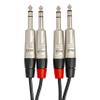 Hosa HSS-003X2 Pro Stereo Interconnect, Dual REAN 1/4" TRS to Same, 3 Feet view 3