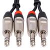 Hosa HSS-003X2 Pro Stereo Interconnect, Dual REAN 1/4" TRS to Same, 3 Feet view 4