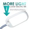 HomeConcept LED Desk Lamp Bright-Reader Full Spectrum Hi-Output 2,100 LUX, Dimmable, Energy Efficient 12w, 6,400k (for Paperwork, Reading, Knitting) Almond Color with Grey Adjustable Goose-Neck view 3