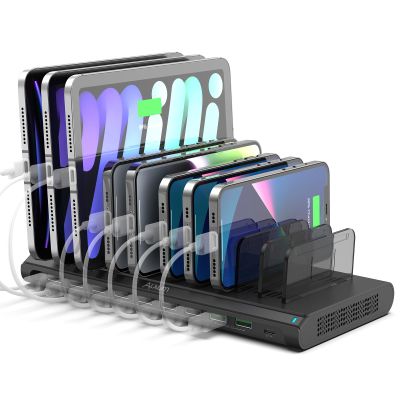 Alxum Multi USB Charging Station,Fast 120W 10 Port iPad Tablet Charger Dock