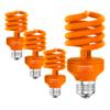SLEEKLIGHTING 23 Watt T2 Orange Light Spiral CFL Light Bulb, UL Approved-, E26 Medium Base-Energy Saver (Pack of 4) view 1