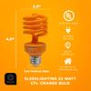 SLEEKLIGHTING 23 Watt T2 Orange Light Spiral CFL Light Bulb, UL Approved-, E26 Medium Base-Energy Saver (Pack of 4) view 2