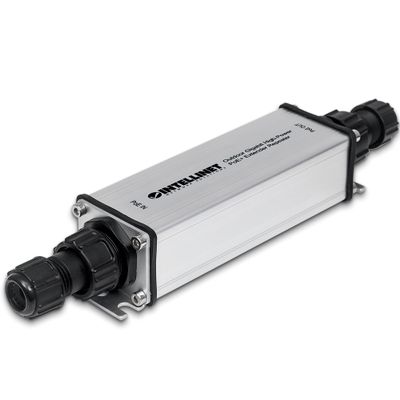 Intellinet Outdoor Gigabit PoE+ Extender Repeater  POE IP65 Rating  25W Power Budget via Cat5e Cat6 RJ45 Ethernet Network Cables, Daisy-Chain  3 Yr Mfg Warranty  561211