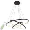 LightInTheBox Modern LED Chandelier 3 Ring Chandelier Dimmable Circular Dining Ceiling Pendant Light for Dinning Room Living Room 60+40+20cm (Black; Light Source: Stepless Dimming) view 1