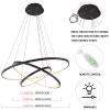 LightInTheBox Modern LED Chandelier 3 Ring Chandelier Dimmable Circular Dining Ceiling Pendant Light for Dinning Room Living Room 60+40+20cm (Black; Light Source: Stepless Dimming) view 4